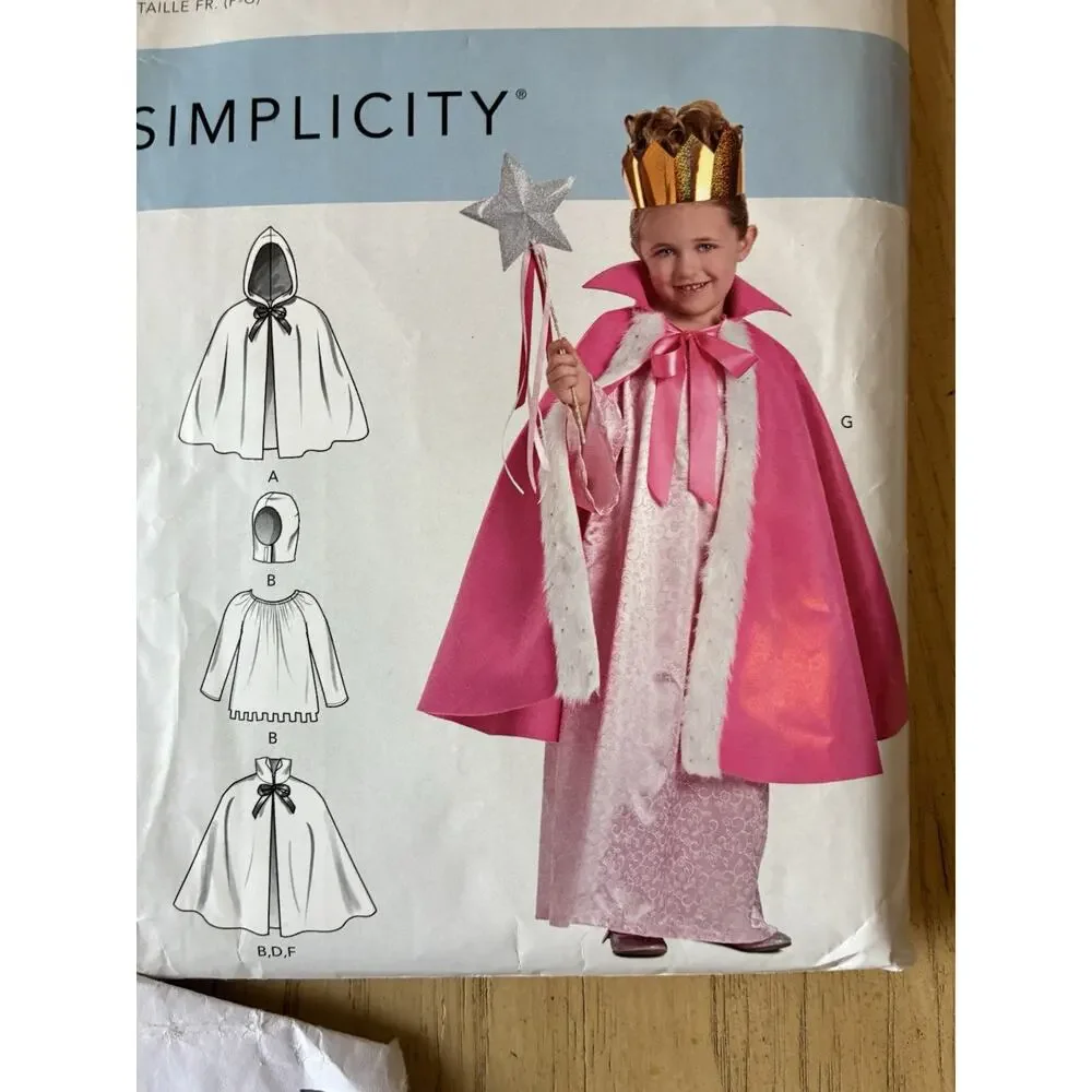 3 McCall's & Simplicity Children's Sewing Patterns Aprons Ponchos Capes Costumes
